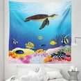 thumbnail image 1 of Turtle Tapestry, Aquatic Fauna Life Under the Sea Corals Exotic Thorn-Tailed Fishes and Moorish, Fabric Wall Hanging Decor for Bedroom Living Room Dorm, 5 Sizes, Multicolor, by Ambesonne, 1 of 1