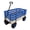 Blue, variant on Red Wooden Wagon Cart, Heavy Duty All-Terrain Kids Wagon with Folding Handle, Classic Pull-Along Utility Wagon for Outdoor Garden Camping Beach