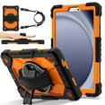thumbnail image 3 of ELEHOLD Rugged Hybrid Case For Samsung Galaxy Tab A11 2025 8.7-inch, with Built-in Kickstand 360° Rotating Handstrap Crossbody Shoulder Strap Shockproof Heavy Duty Case, Black+Orange, 3 of 9