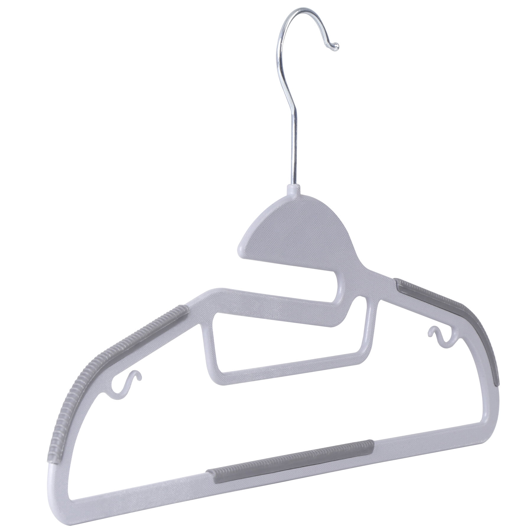 ZENSTYLE Plastic Hangers Non-Slip 50 Pack Hangers for Heavy Sweaters Winter Coats Gray