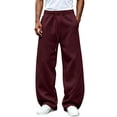 thumbnail image 4 of Gizkkal Baggy Sweatpants for Men Drawstring Elastic Waist Trousers Casual Loose Workout Wide Leg Pants with Pockets, 4 of 5