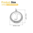 thumbnail image 2 of 6 Pcs Jewelry Making Charm Bulk, Round Alphabet Letter Pendants Diamond Pendant DIY for Necklace, Bracelet, Earring Making and Crafting, Silver-J, 2 of 7