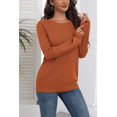 thumbnail image 4 of Zeagoo Fall Sweaters for Women Crewneck Long Sleeve Crochet Texture Pullover Sweater Tops, 4 of 6