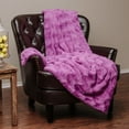 thumbnail image 7 of Chanasya Fur Throw Blanket for Bed Couch Chair Daybed - Soft Wave Embossed Pattern - Warm Elegant Cozy Fuzzy Fluffy Faux Fur Plush Suitable for Fall Winter Summer Spring (50" x 65") - Aqua Blanket, 7 of 7