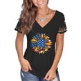 thumbnail image 3 of Blusa de manga corta de encaje informal con cuello en V de verano para mujer Fridja  bn7971, 3 of 8