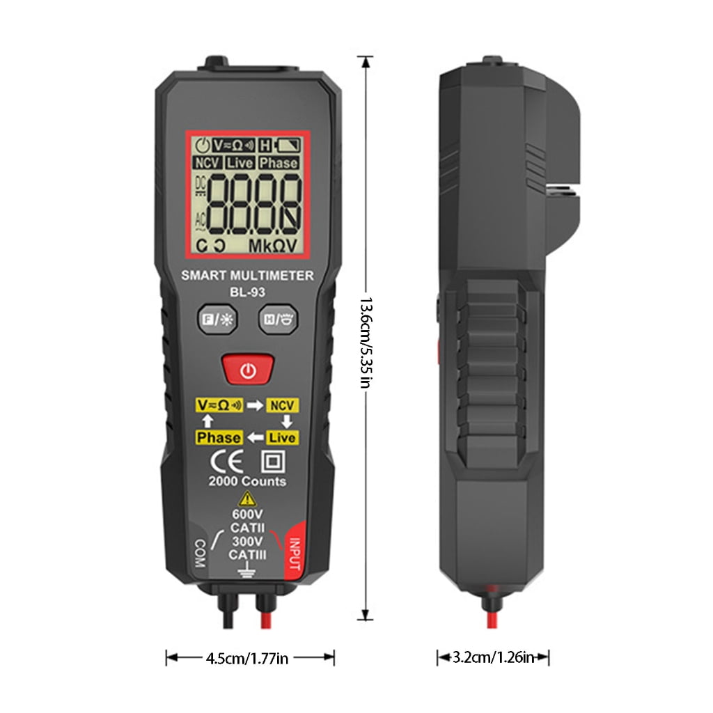 Portable Digital Multimeter Featuring Overload Protected and Low Battery Alerts