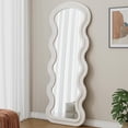 thumbnail image 5 of Resenkos Flannel Wave Full Length Floor Mirror, Versatile Wall Hanging/Leaning Mirror for Bedroom/Living Room, White, 5 of 6