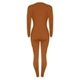 thumbnail image 5 of Black and Friday Clothing Sales Idoravan Women's Slimming Long Leg Bodysuit,Women's Summer Casual Sexy V-neck Jumpsuit Waistband Slimming Jumpsuit Brown M, 5 of 6