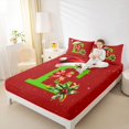 thumbnail image 4 of Homewish Initial E Letter Bed Sheets for Kids, Kawaii Santa Claus Hat King Sheets, Red Green Christmas Sheet Set, Lightweight Room Decor, 4-Piece, 4 of 7