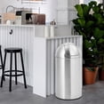 thumbnail image 4 of 13 Gallon/50 L Tall Trash Can, Heavy Duty Stainless Steel Garbage Can with Push Lid, Outdoor Fingerprint-Proof Trash Bin with Removable Inner Metal Bucket for Commercial Use, 4 of 7
