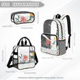 thumbnail image 4 of DISNIMO Dragonfly Floral Printed 3PCS Clear Backpack for Girls, Heavy Duty Transparent Bookbag Lunch Bag Set, See Through PVC Clear Backpack for Students, 4 of 5