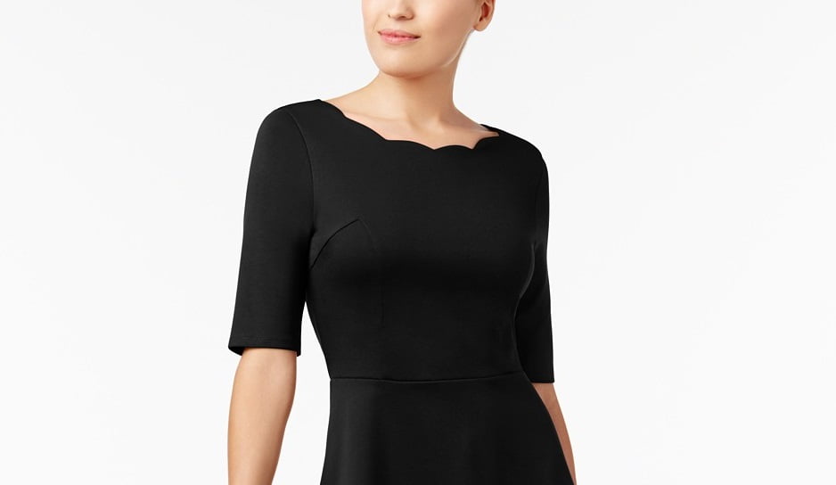 scalloped neck dress