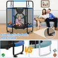 thumbnail image 4 of YORIN Trampoline for Kids, 55'' Toddler Mini Trampoline with Enclosure Net, Basketball Hoop, 4.5FT Indoor/Outdoor Kids Trampoline with Swing, Adjustable Gymnastics Bars, Gifts for Boys Girls, 500LBS, 4 of 7