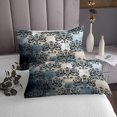 thumbnail image 3 of Erosebridal Bohemian Damask Coverlet Set Twin, Dark Gray Beige Gradient Bedding Set 2pcs, 3 of 5