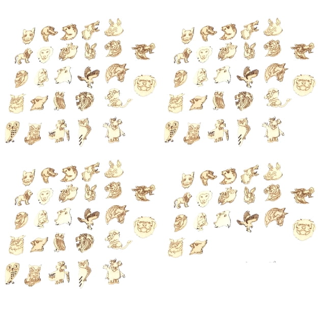 Matsuzay Paquete de 100 artesanías de animales de Natural, regalos exquisitos DIY, patrón aleatorio, viruta de madera, adorno de madera, costura Decoración del hogar Matsuzay HA012161-00