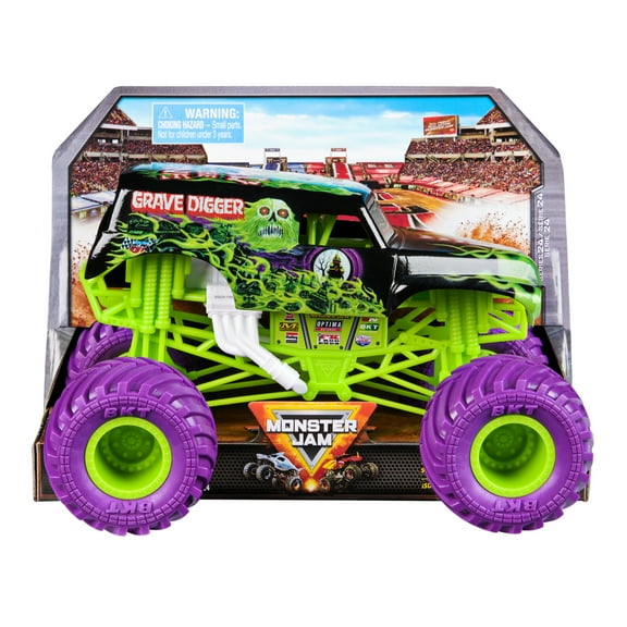 Monster Jam, Official Grave Digger Monster Truck, Collector Die-Cast Vehicle, 1:24 Scale, Kids Toys for Boys and Girls Ages 3 and up