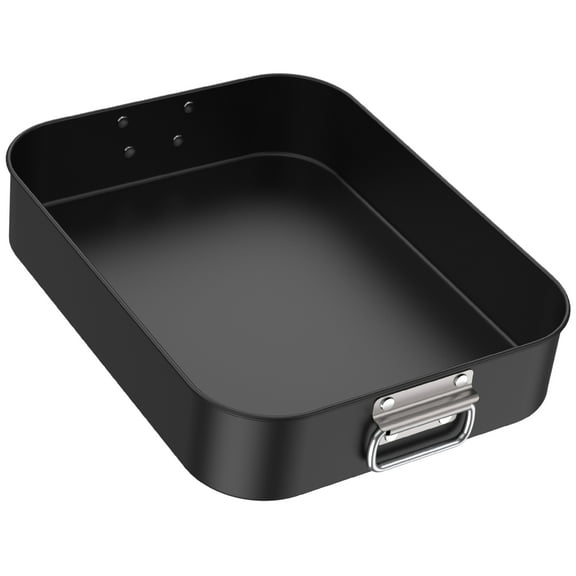 Black Rectangular Roasting Pan Multi-Functional Cooking Tray for Chicken