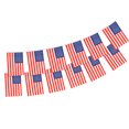 thumbnail image 2 of USA Flag Banner,Patriotic American Flags Mini US Flags Bunting for 4th of July Decorations, Independence Day Party Supplies,Bars Backyard,String Pennant Banner with 25 Small Flags 26 Feet, 2 of 6