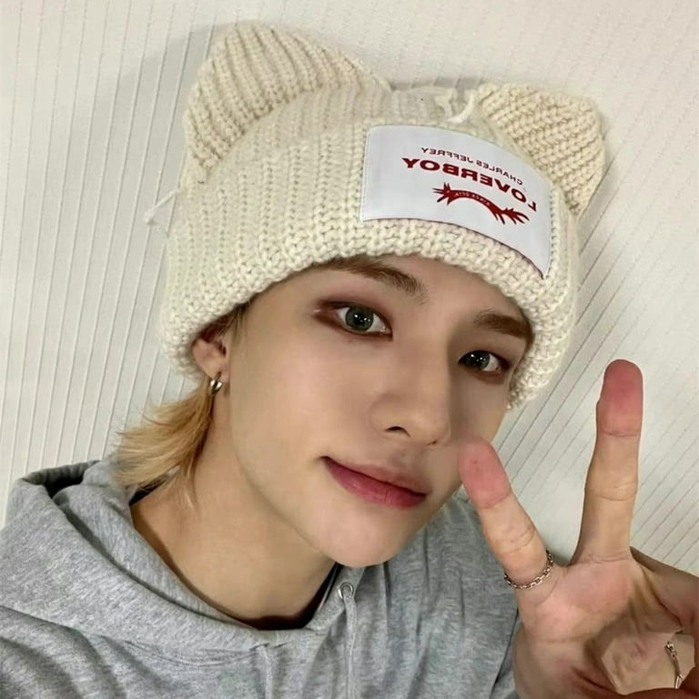 ☆Stray Kids ヒョンジン☆LECYTO☆Angora Cat Earworm Beanie