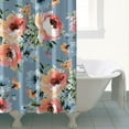 thumbnail image 5 of Floral Shower Curtain Watercolor Botanical Bathroom Decor Rustic Flower Design Fabric Bath Curtain for Tub Country Style Home Accessories with Hooks，84x72in(210x180cm), 5 of 5