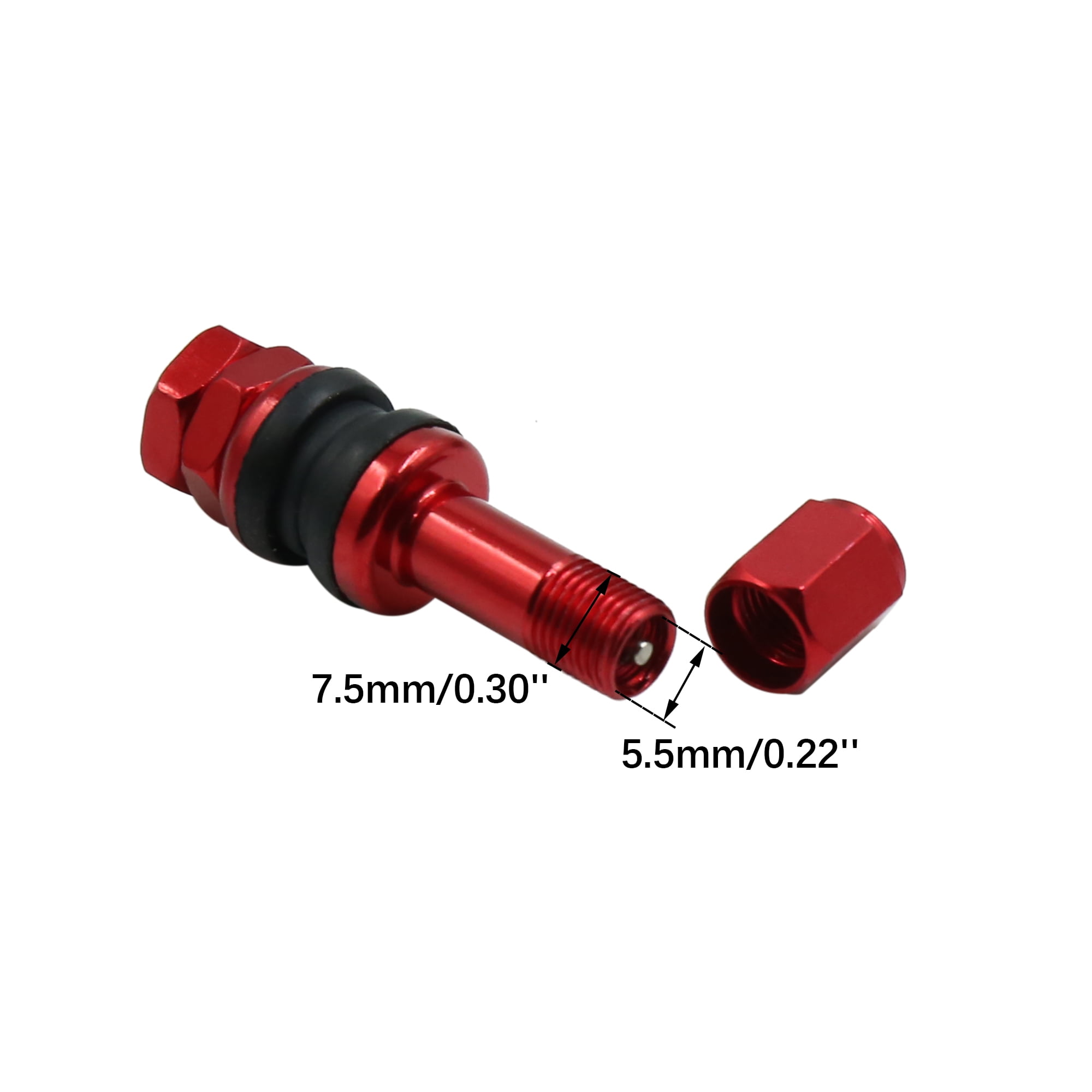 4 X Bolt On Red Aluminum Valve Stems With Dust Caps Set Fits Camry Mazda 6 Civic 4 X Bolt On Red Aluminum Valve Stems With Dust Caps Set Fits Camry Mazda 6 Civic