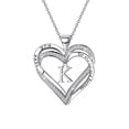 thumbnail image 4 of Ladies Double Heart Diamond Necklace With 26 English Letters Couple Necklace, 4 of 8