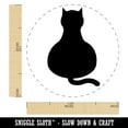 thumbnail image 2 of Cat Sitting Back Solid Self-Inking Rubber Stamp Ink Stamper - Lime Green Ink - Medium 1 Inch, 2 of 7