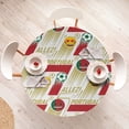 thumbnail image 3 of Ambesonne Sports Emoji Fitted Round Tablecloth, Portugal 7 Writings, 56"- 60" Diameter, Forest Green Dark Coral, 3 of 4