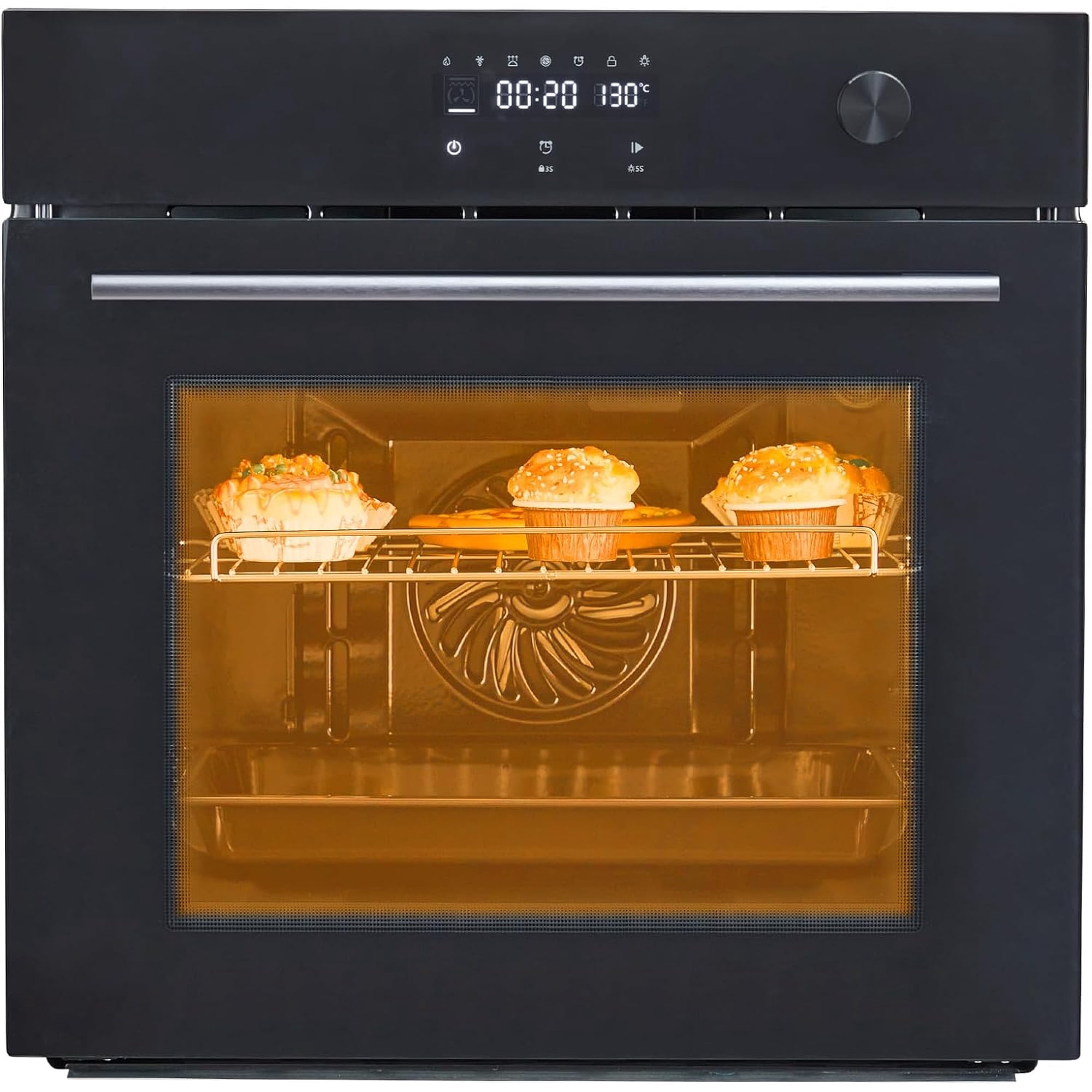 Litake Single Wall Oven 24", Built-in Electric Ovens with 5 Automatic Recipes, 3000W, 240V, 2.5 CF Convection Built-in Oven, Touch Control, Timer, Safety Lock