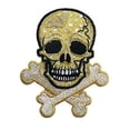 thumbnail image 2 of Altotux Gold Silver Pink Skull Self Adhesive Iron On Applique Sticker Patch 1 pc (Gold), 2 of 3