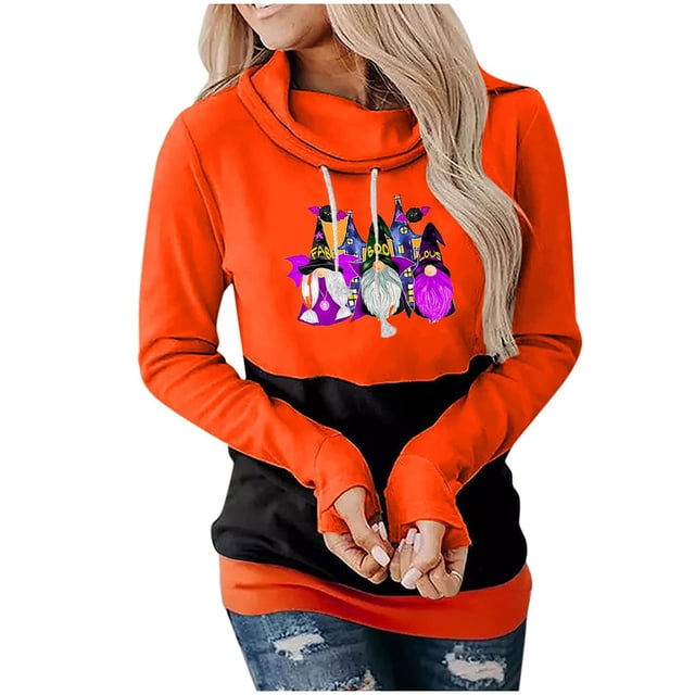 Fashin Mujeres Halloween Impreso Fiesta Manga Larga Sudadera Con Capucha Tops Blusa Pompotops gfhjh6233