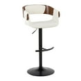 thumbnail image 4 of Elisa Adjustable Bar Stool, Chrome Bar Stools, Bar Chairs, Swivel Bar Stools, Bar Stools Set of 2, Black Bar Stools, Bar Stools for Kitchen Counter (Cream, Walnut Wood), 4 of 6