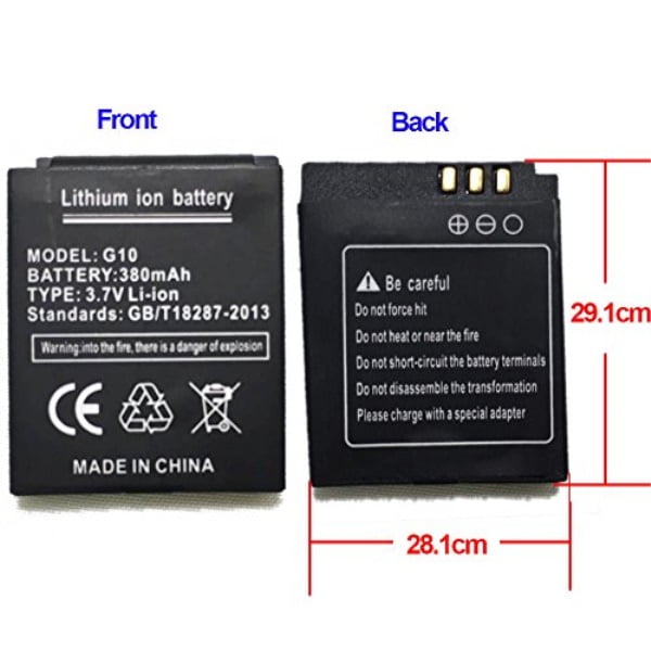 smart watch 3.7v lithium battery 380mah for a1/g10/g10a smart watch