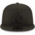 thumbnail image 2 of Athletics New Era Black on Black 9FIFTY Team Snapback Adjustable Hat - Black, 2 of 5
