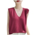 thumbnail image 2 of Antinious Women Solid V-Neck Knit Sleeveless Summer Casual Tank Top, 2 of 4