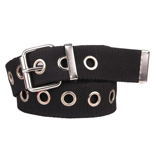 Cinturón de ojal de lona Colcomx para hombre con hebilla