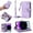 Purple, variant on Compatible with Google Pixel 6a Wallet Case, [6 Card Slots] Removable Adjustable Crossbody Necklace Lanyard Shoulder Strap Zipper PU Leather Case for Google Pixel 6a,Black