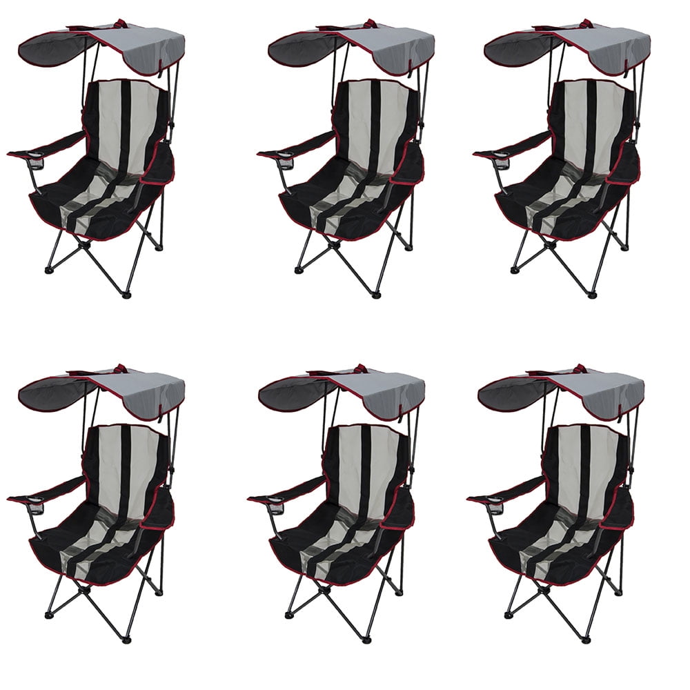 Kelsyus Canopy Foldable Outdoor Lawn Chair w/Integrated Cup Holder (6