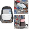 thumbnail image 4 of Baseballs and Bats Light Gray Pattern 17" Waterproof Oxford School Backpacks for Teens, S-Shape Padded Straps, for School, Travel, Hiking, Camping, 4 of 5