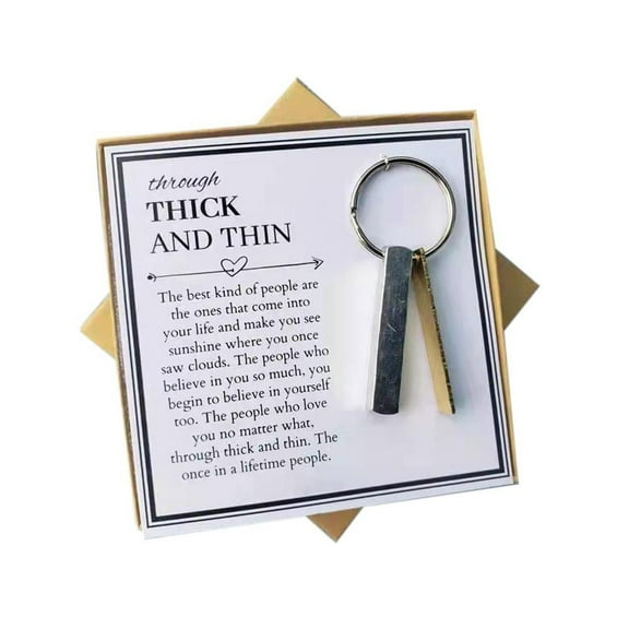 Through Thick and Thin Keychain Keyring For Mother's Gift Day Box