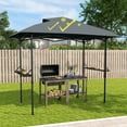 thumbnail image 2 of 8×5 FT Pop Up Grill Gazebo, Outdoor Grill Canopy with Vented Roof & Side Shelves, Large Portable Canopy for Outdoor Barbecue, Backyard, Patio, Easy Set up, 2 of 7