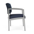 thumbnail image 4 of Lenox Steel Reception Waiting Oversize Guest Chair / Silver Steel / Blue / Blue, 4 of 5