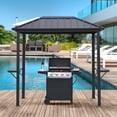 thumbnail image 4 of 5FT x 8FT Single Hardtop Iron-Roof Aluminum Frame BBQ Gazebo for Outdoor Cooking, 4 of 9