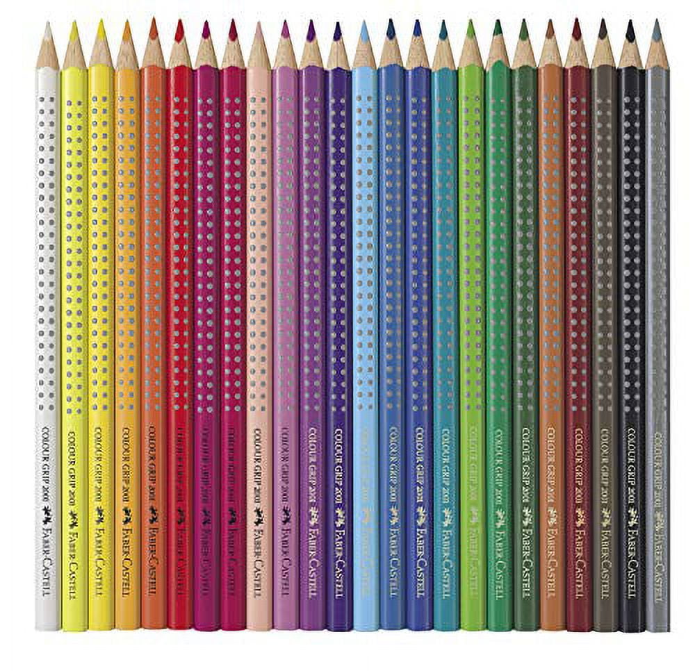 Faber-Castell 112423 Colour Grip Wood Colour Pencil, Tin of 24
