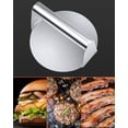 thumbnail image 3 of Prensa para carne, bistecs picados de acero inoxidable, prensa para asar a la parrilla, aplastador de hamburguesas con mango, presurizado con material apto para alimentos para asar y cocinar, ayuda a JAMW Sencillez, 3 of 5