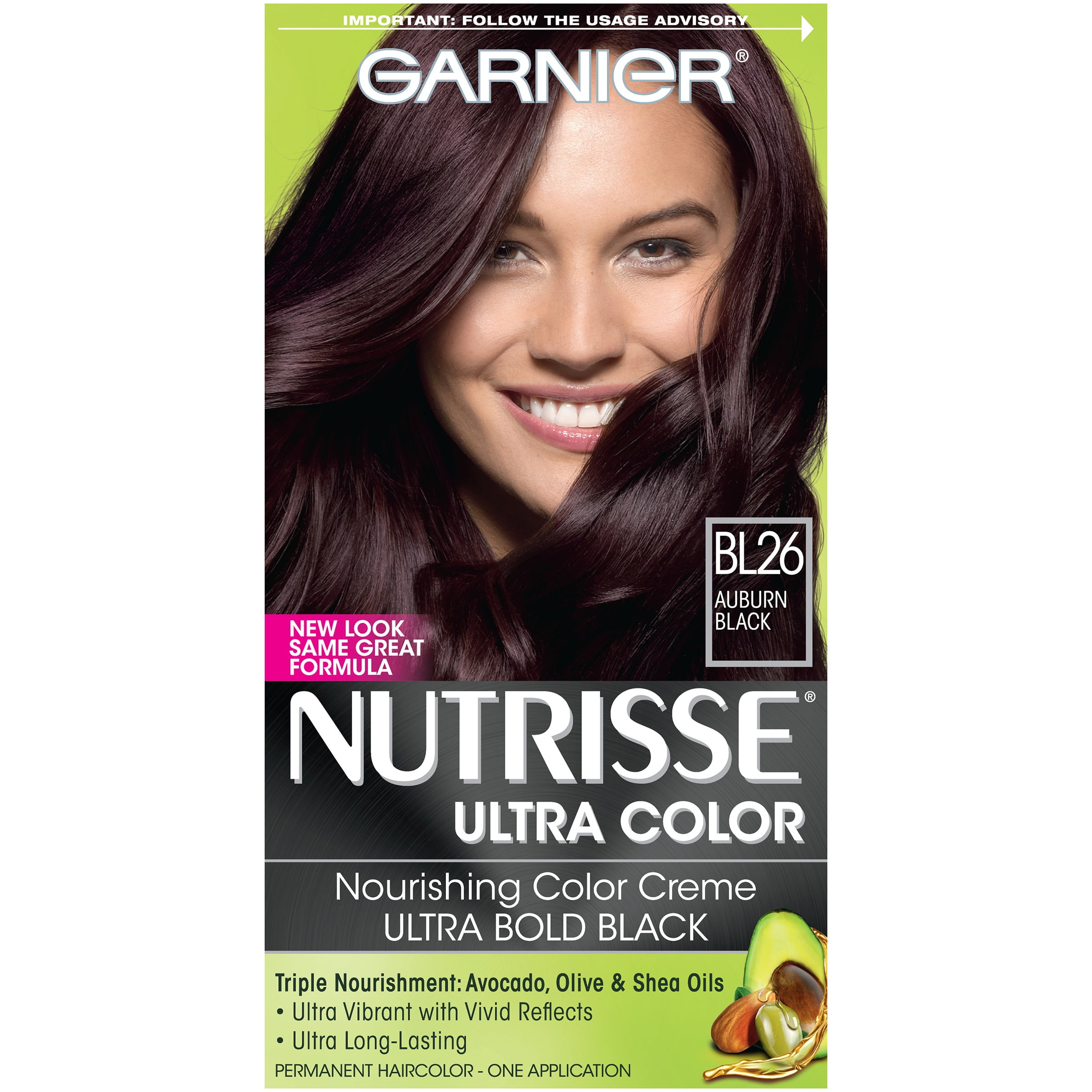 Garnier Nutrisse Ultra Nourishing Hair Color Creme, BL 26 Reflective Auburn  Black, 1 Kit 