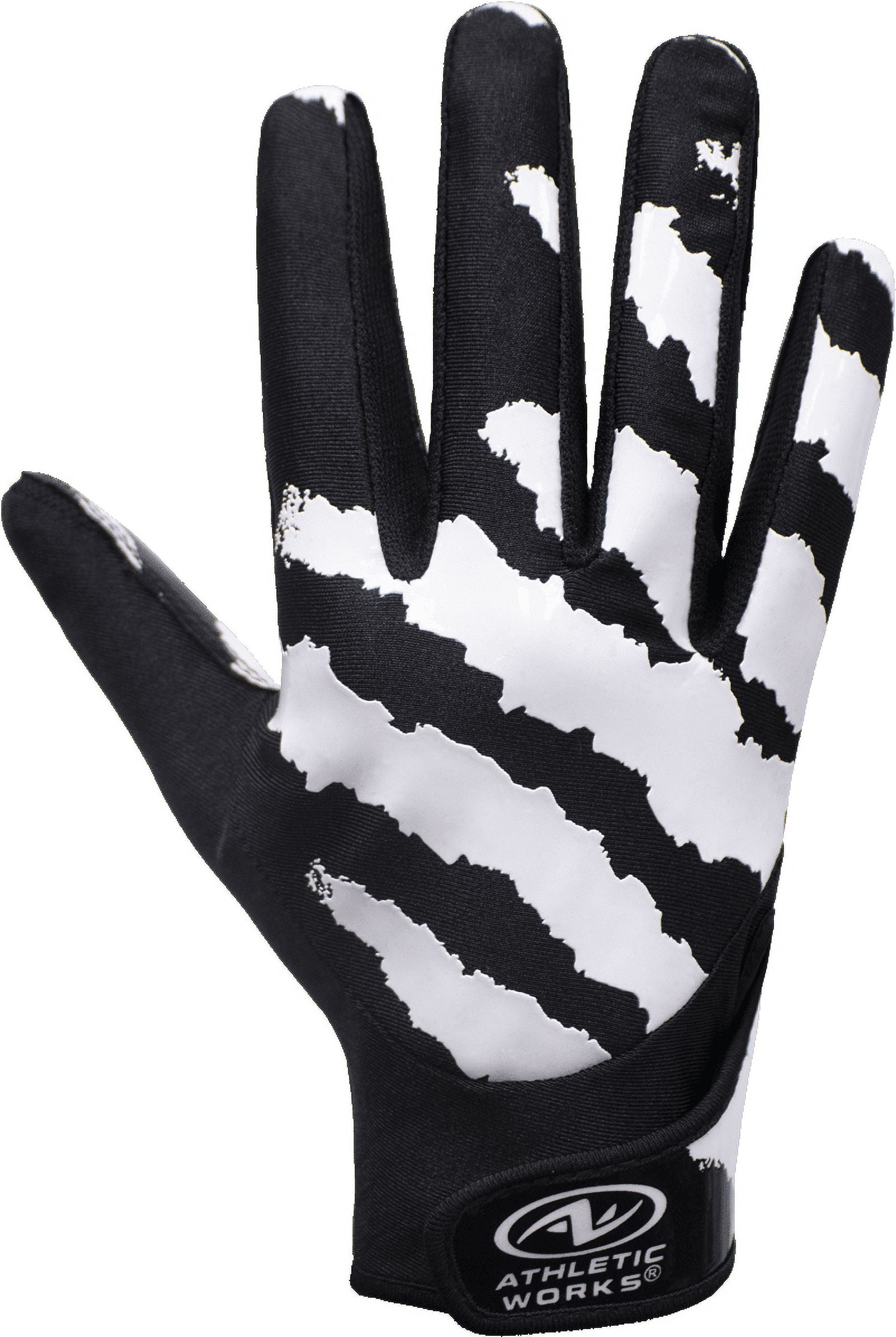 Athletic Works Football Sticky Receiver Gloves with Silicone Grip, Adult Small / Large