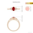 thumbnail image 5 of Angara Natural 0.6 Ct. Ruby with Diamond Vintage Inspired Ring in 14K Rose Gold for Women (Ring Size: 6), 5 of 10