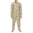 thumbnail image 3 of Vsdgher Cute Bee Mens Pajama Set, Soft Warm Long Sleeve Sleepwear, Cozy Button-Down Pjs for Men-XX-Large, 3 of 7