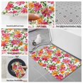 thumbnail image 6 of Pink Orange Floral Bath Mat 3 Piece Bathroom Rug Set, Spring Blossom Botanical Flowers Non Slip Bath Rug Contour Mat and Toilet Lid Cover, Absorbent Shower Mats Soft Bath Rugs and Mats Sets, 6 of 8